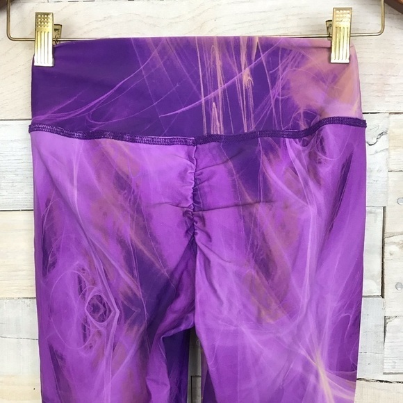 Funky Leggz Purple Leggings Athletic Pants Small - Picture 5 of 6